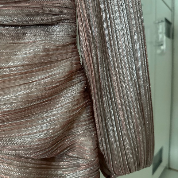Maje Pink Pleated metallic fibre dress - Picture 4 of 9